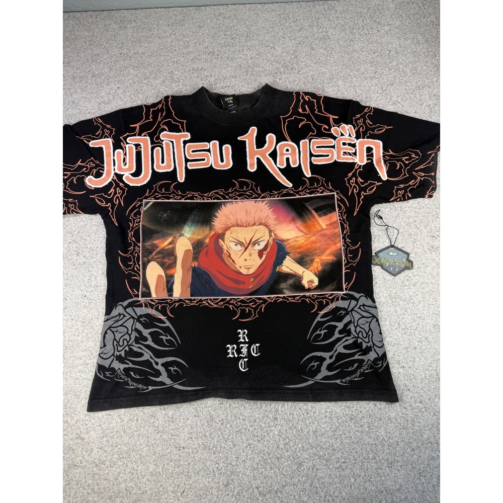 Civil Regime x Jujutsu Kaisen Yuji Itadori Graphic T-Shirt Black Mens Medium NWT